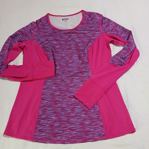 Lands End Sport LS Rash Guard swim shirt Sz S (6-8) pink athletic top - Picture 1 of 10